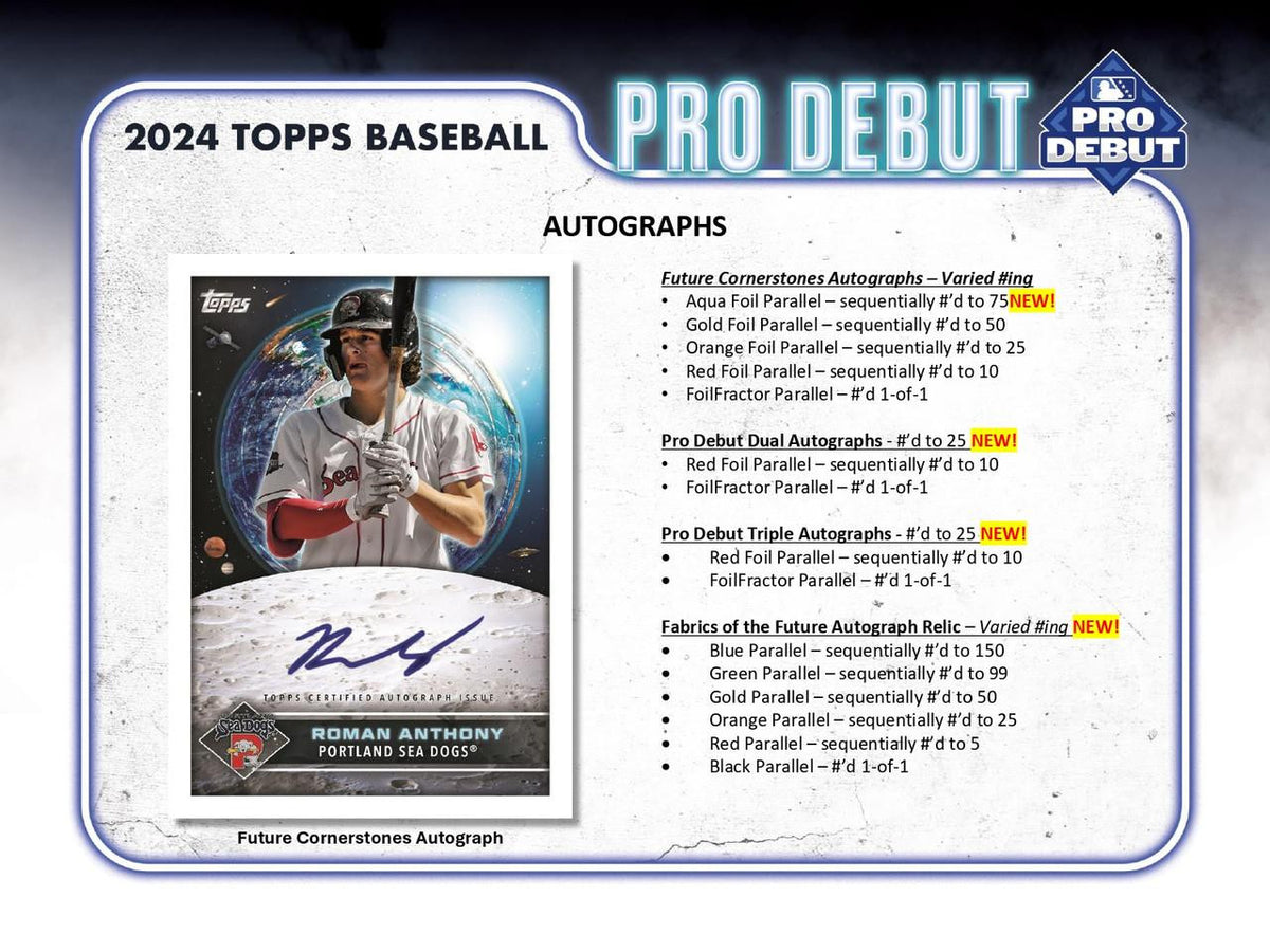 PREORDER 2024 Topps Pro Debut Baseball Hobby Box Mojobreak Shop