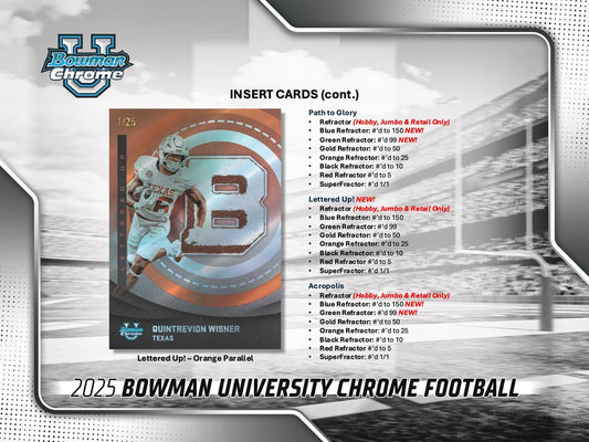 2025 Bowman Chrome University Football Mega Box