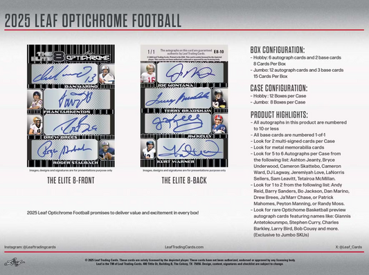 2025 Leaf Optichrome Football Jumbo Box