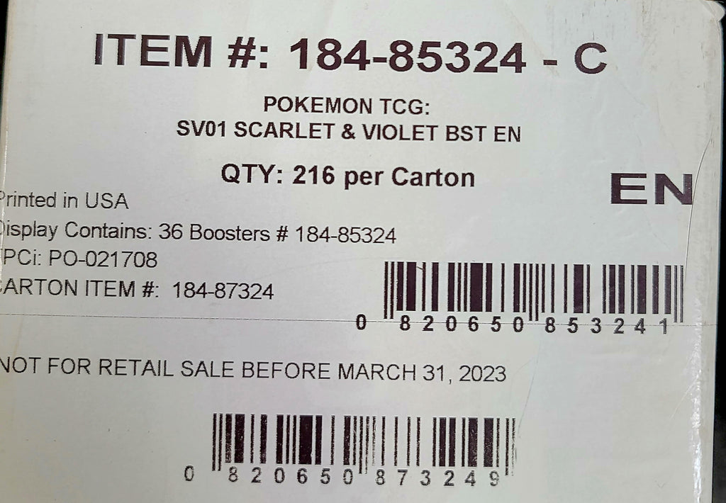 Pokemon Scarlet & Violet Booster 6 Box Case