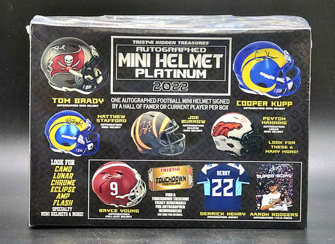 2022 Tristar Hidden Treasures Autographed Football Mini Helmet Platinum Edition Box