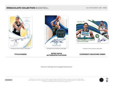 PRE-ORDER 2023/24 Panini Immaculate Basketball Hobby Box