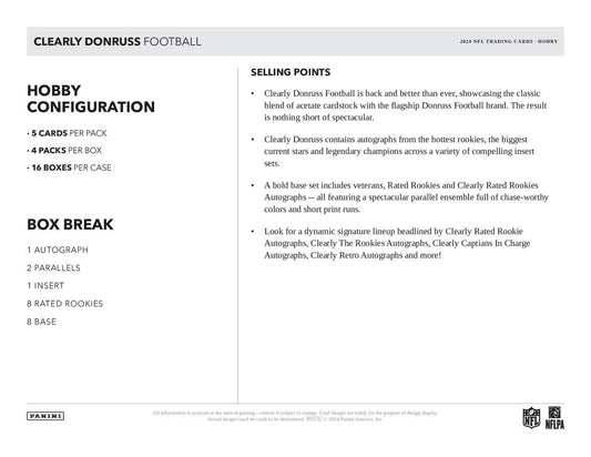2024 Panini Clearly Donruss Football Hobby Box