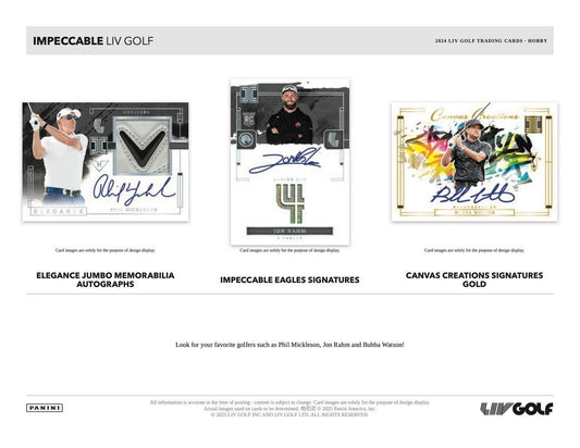 PRE-ORDER 2024 Panini Impeccable LIV Golf Hobby Box