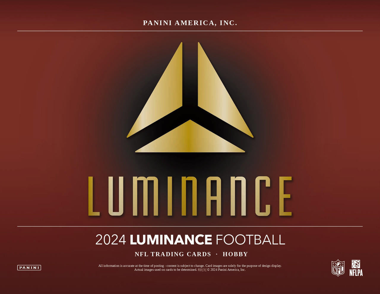 PRE-ORDER 2024 Panini Luminance Football Hobby Box