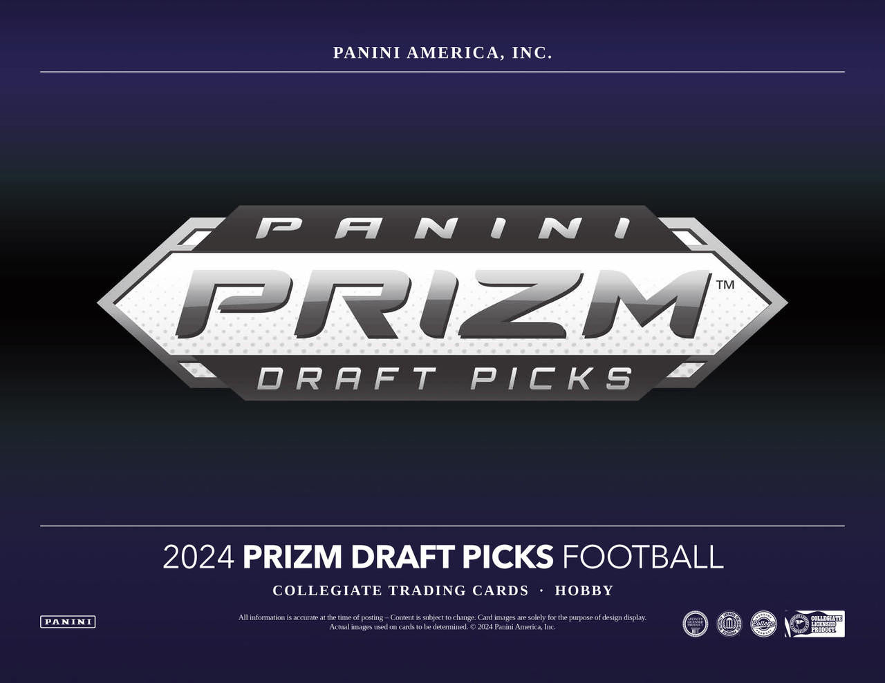 PRE-ORDER 2024 Panini Prizm Collegiate Draft Football Hobby Box