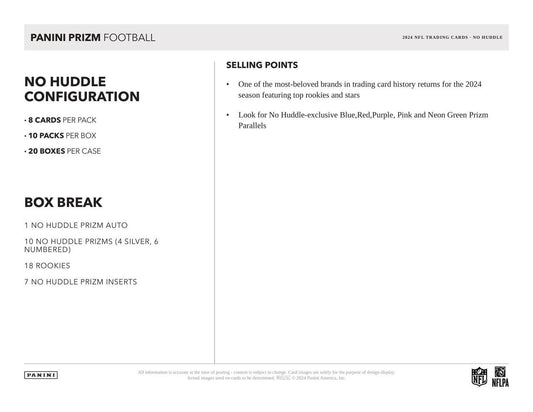 2024 Panini Prizm Football No Huddle Box