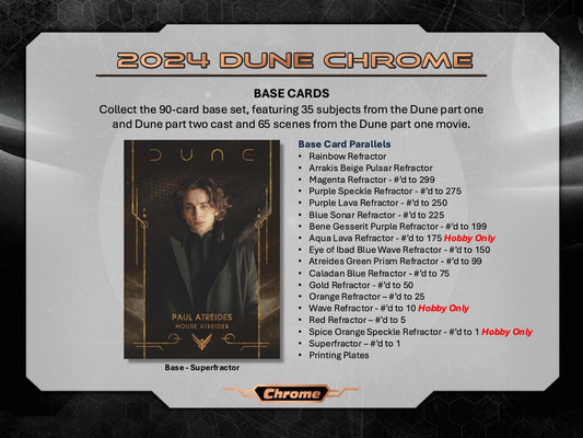 PRE-ORDER 2024 Topps Dune Chrome Hobby Box