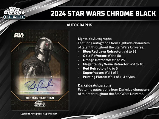 PRE-ORDER 2024 Topps Star Wars Chrome Black Hobby Box