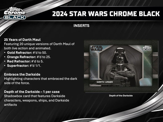 PRE-ORDER 2024 Topps Star Wars Chrome Black Hobby Box