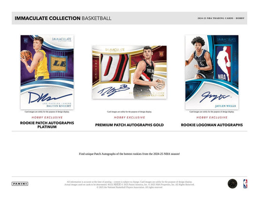 2024/25 Panini Immaculate Basketball Hobby Box