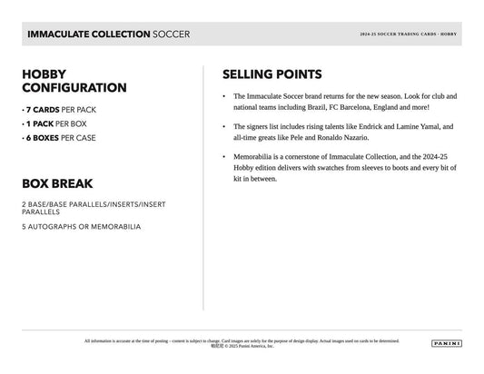 2024/25 Panini Immaculate Soccer Hobby Box