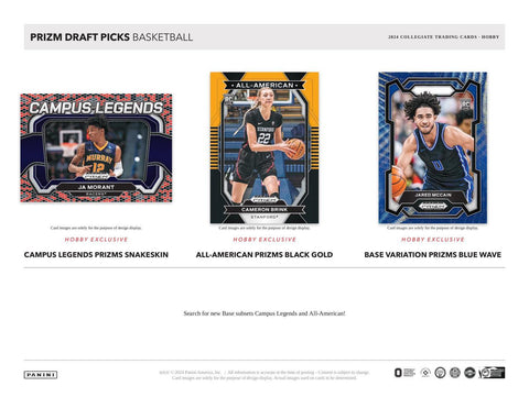 PRE-ORDER 2024 Panini Prizm Collegiate Draft Picks Basketball Hobby Box