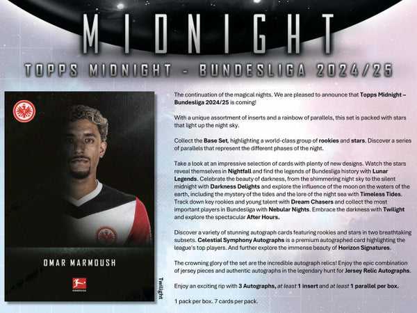 PRE-ORDER 2024/25 Topps Bundesliga Midnight Soccer Hobby Box