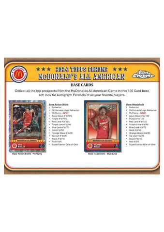 2024 Topps Chrome McDonald's All American Basketball Hobby Box