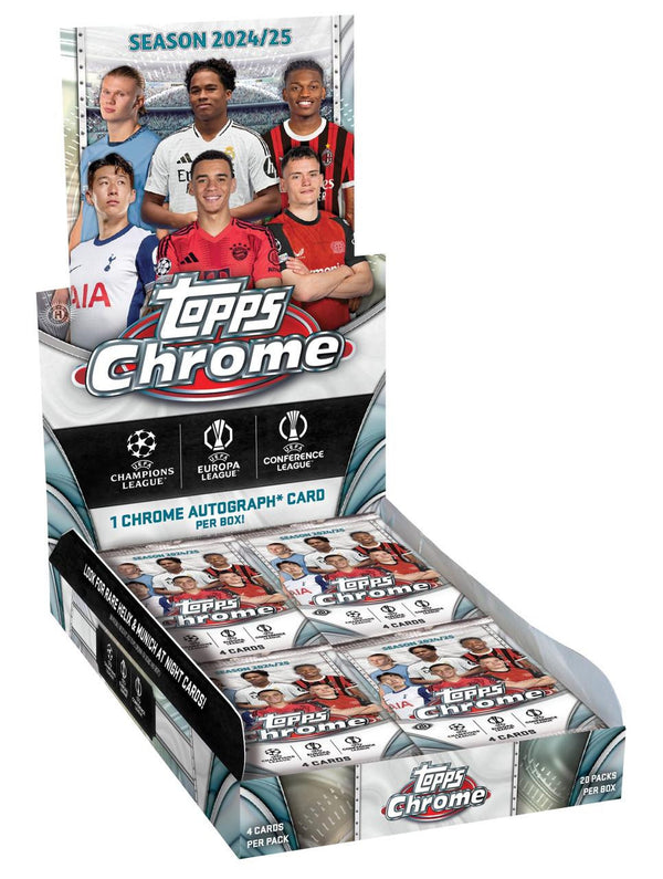PRE-ORDER 2024/25 Topps UEFA Club Competitions Chrome Soccer Hobby Box