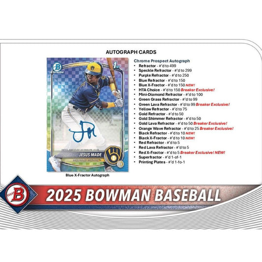 PRE-ORDER 2025 Bowman Baseball Breaker's Delight Box