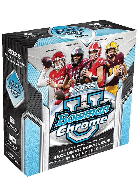 PRE-ORDER 2025 Bowman Chrome University Football Mega Box
