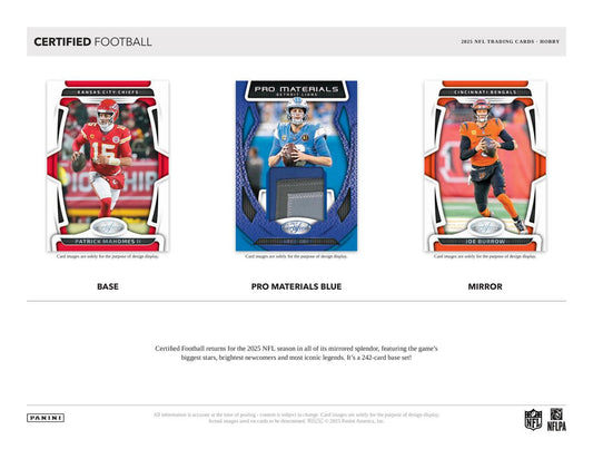 PRE-ORDER 2025 Panini Certified Football Hobby Box