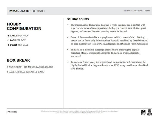 Panini Immaculate Football Hobby Box