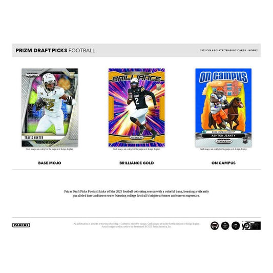 PRE-ORDERS 2025 Panini Prizm Collegiate Draft Football Hobby Box