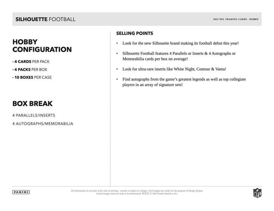 2025 Panini Silhouette Football Hobby Box