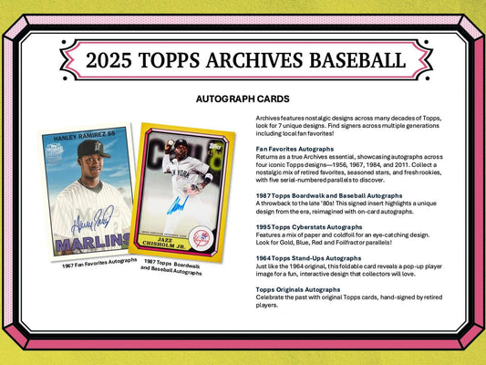 2025 Topps Archives Baseball Blaster Box