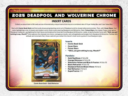 PRE-ORDER 2025 Topps Chrome Marvel Deadpool Hobby Box