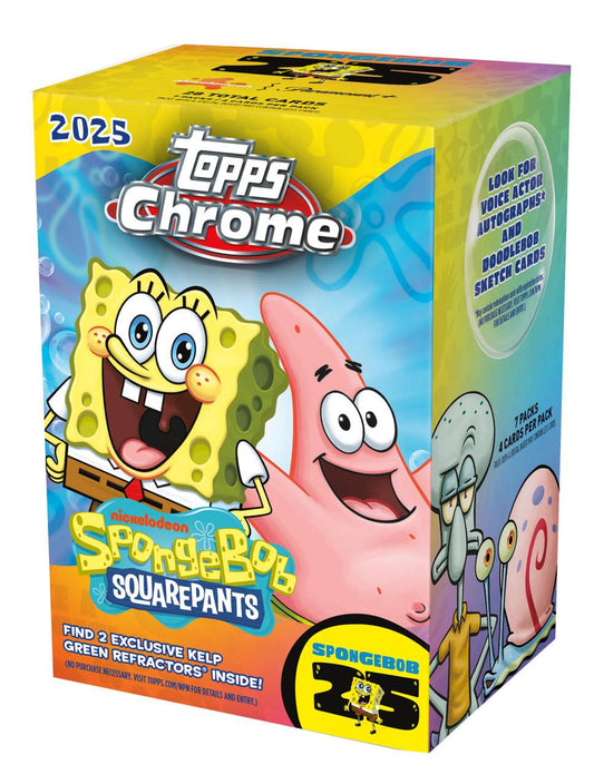 PRE-ORDER 2025 Topps Chrome Spongebob Squarepants 25th Anniversary Blaster Box