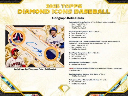 2025 Topps Diamond Icons Baseball Hobby 2 Box Case