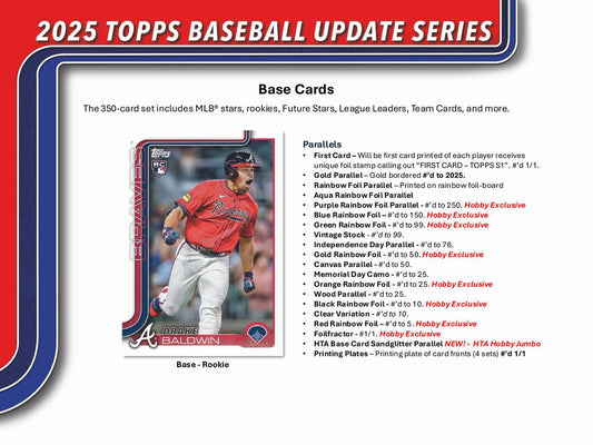 PRE-ORDER 2025 Topps Update Series Baseball Hobby Box