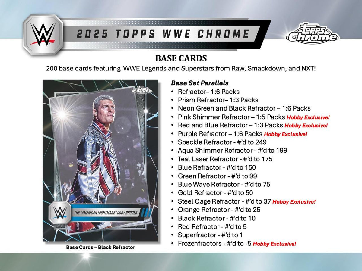 2025 Topps Chrome WWE Hobby Box Mojobreak Shop