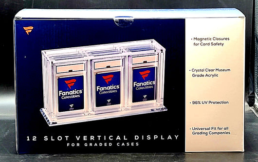 Fanatics - 12 Slot Vertical - Graded Acrylic - Display Case Fanatics - 12 Slot Vertical - Graded Acrylic - Display Case