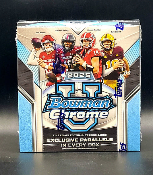 PRE-ORDER 2025 Bowman Chrome University Football Mega Box