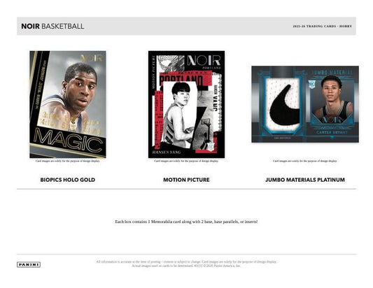 PRE-ORDER 2025/26 Panini Noir Basketball Hobby Box