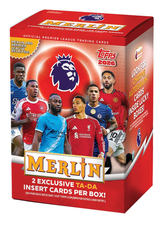 PRE-ORDER 2026 Topps Merlin Premier League Soccer Blaster Box