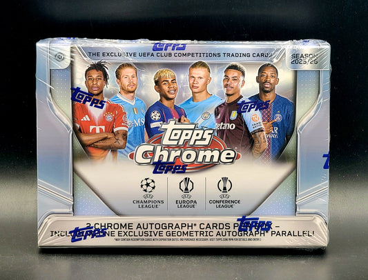 2025/26 Topps UEFA Club Competitions Chrome Soccer Delight Box