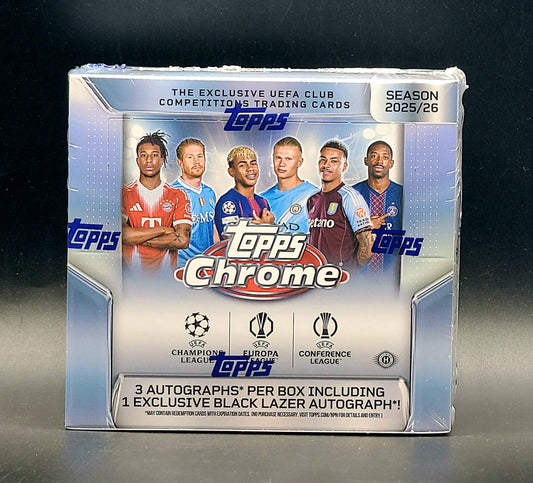 2025/26 Topps UEFA Club Competitions Chrome Soccer Jumbo Box