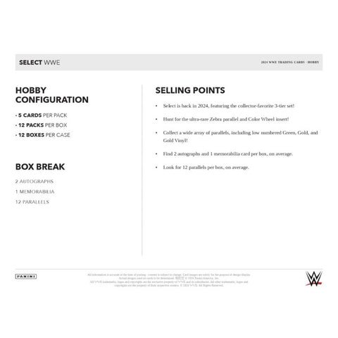 PRE-ORDER 2024 Panini Select WWE Hobby Box