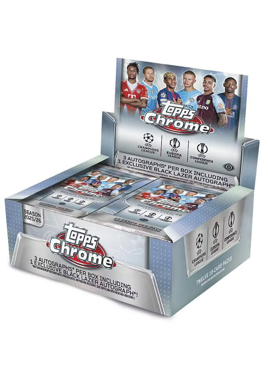 2025/26 Topps UEFA Club Competitions Chrome Soccer Jumbo Box
