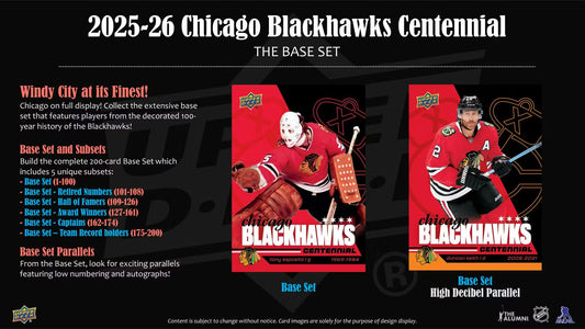 2025/26 Upper Deck Chicago Blackhawks Centennial Hockey Hobby Box
