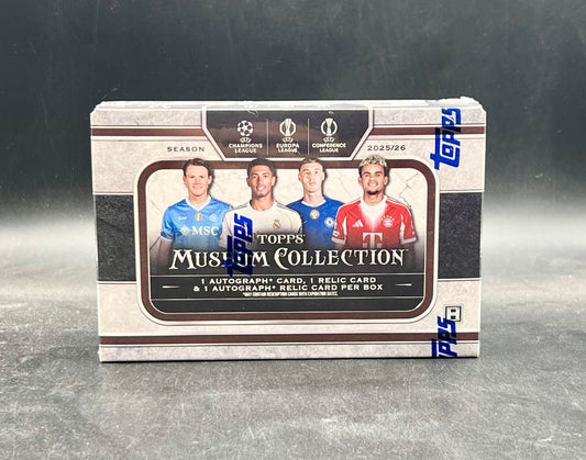 PRE-ORDER 2025/26 Topps Museum Collection UEFA Club Competitions Soccer Hobby Box