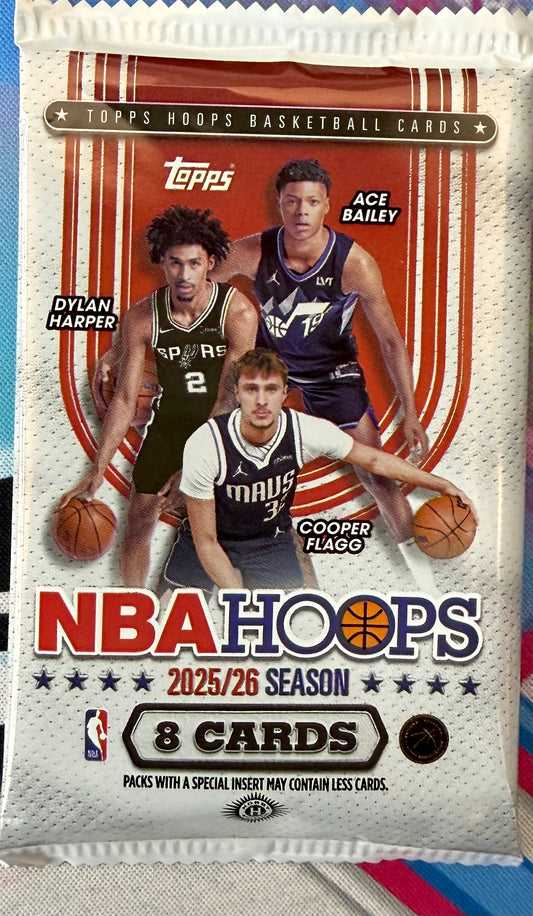 2025/26 Topps NBA Hoops Basketball Hobby Box Single Pack