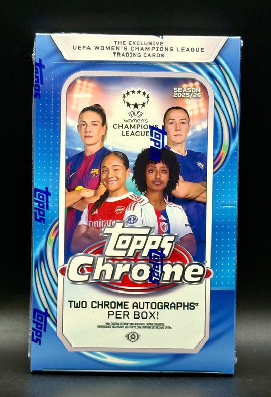 PRE-ORDER 2025/26 Topps UEFA Women's Champions League Chrome Soccer Hobby Box