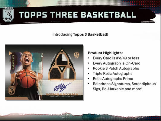 2023/24 Topps Three Basketball Hobby Box