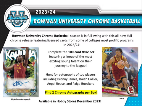 2023/24 Bowman University Chrome Basketball Delight Box