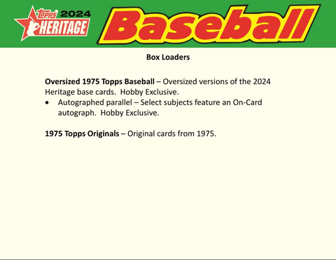 2024 Topps Heritage Baseball Hobby 12-Box Case