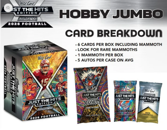 2026 Wild Card Alumination Just The Hits Football Hobby Jumbo Box