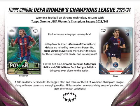 2023/24 Topps UEFA Women's Champions League Chrome Soccer Hobby Box