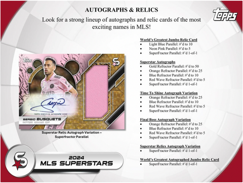 2024 Topps MLS Superstars Soccer Hobby Box